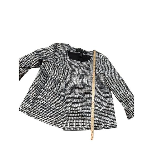 Womens Black & White Checkered Houndstooth Pleated Blouse sz 6 - Picture 6 of 8